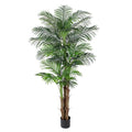 Tall Triple Golden Cane Palm Artificial Tree 7ft, Large Topical Fake Tree with 24 Realistic Leaves Artificial Plants in Pot for Indoor Outdoor Home Office Living Room - style: 7 ft