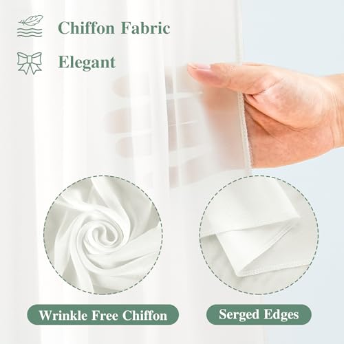 Wedding Arch Draping Fabric, 1 Panel 18FT Cream White Sheer Backdrop Curtain Chiffon Fabric Drapery Voile Scarf Draping Panels for Wedding Archway Ceremony Curtain Valance Party Decoration - color: Cream White, size: (1 Panel )6 Yards/18ft