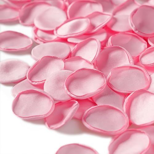 TINGE TIME 200pcs Silk Rose Petals Pink Flower Petals for Wedding, Flower Girl Basket, Aisle Runner, Romantic Dinner Centerpieces, Proposal, Party Confetti - color: Pink