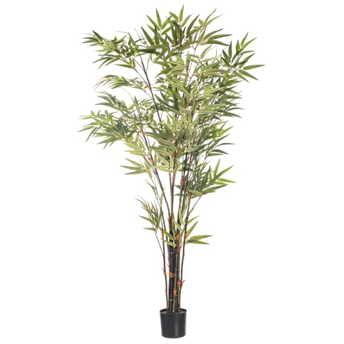 Vickerman Everyday 5' Artificial Potted Black Japanese Bamboo Tree - Premium Lifelike Faux Plant for Home or Office Decor - Maintenance Free Bamboo Tree - size: 5ft