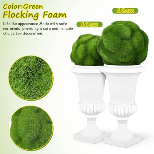 Angoily Greenery Mossy Ball 4.72 Inch Artificial Green Moss Orbs for Home Garden Office Simulated Lightweight Fade-Resistant Moss Balls Decorative Bowl Display and Event Ornament Moss Decor