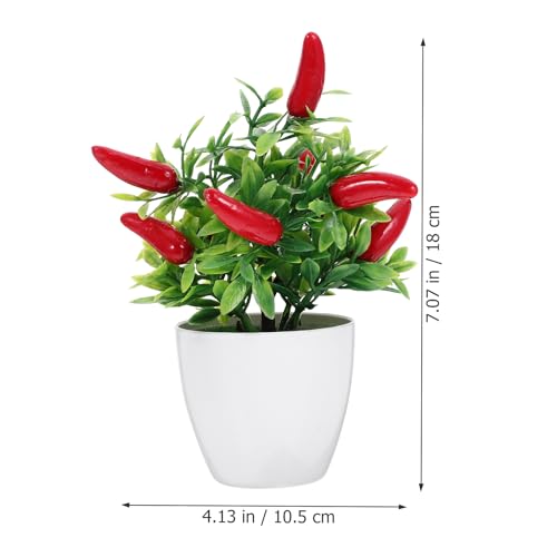 PRETYZOOM 2pcs Pepper Pepper Tree Bonsai oncini Bonsai Tree Fake Artificial Potted Plant Kitchen Decor Fake Fake s