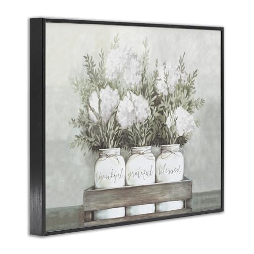 'Pristine Hydrangea Bouquet Sentiments'| Framed Giclee Art | Stupell Industries | Black, 30 x 24 Inches, Easy to Hang and Sturdy, Made in USA, by Dogwood Portfolio - color: Midnight Black (Textured), size: 30"L x 24"W