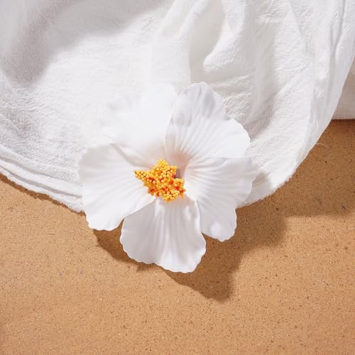8pcs Hawaiian Flower Hair Clips for Women Fake hair clip for thin thick hair Clips for Wedding Bridal Beach Party (8pcs Vacation style) - color: 8pcs Vacation style