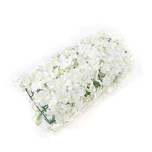 10Pcs 16"x 24" Artificial Flower Wall Panels,Flower Wall Mat Silk Flower Panels for Outdoor Garden Backyard Fence Fence Privacy Screen and Indoor Wall Decor (10Pcs White) - color: 10Pcs White