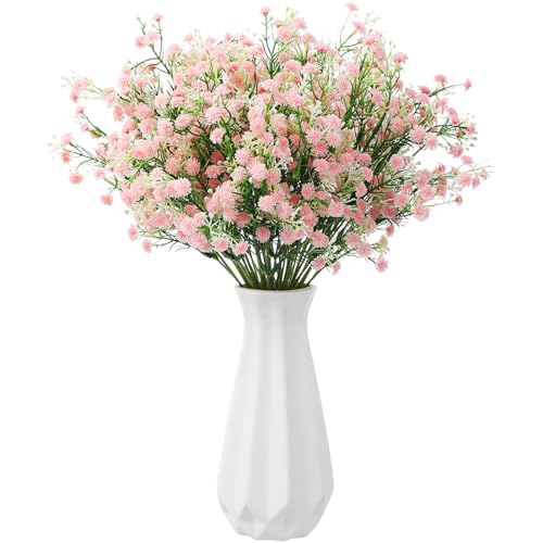 Lyrow 12 Pcs Spring Babys Breath Flowers Wedding Artificial Flowers Bulk Fake Gypsophila Babys Breath Bouquet Sprays Faux Floral for Home Vase Floral Arrangement Mother's Day Decor(Light Pink) - color: Light Pink