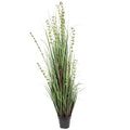Vickerman Everyday 60" Artificial Green Grass and Eucalyptus with Black Plastic Pot - Faux Grass Plant Decor - Home Or Office Indoor Greenery Accent - size: 60"