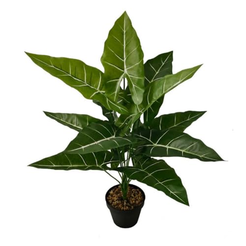Aglaonema Plant with Variegated Green and Red Leaves, Fake Tree Leaf Simulation Flower Bonsai for Party Decoration Artificial Plants Floor Home Room Decor Ornament (Green No Flowerpot, 60cm) - color: Green No Flowerpot, size: 60cm