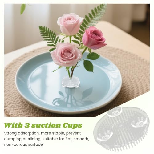 4pcs Plastic Flower Frog Flower Pins Floral Frog, Arrangements Vase Japanese Floral Arrangement Pin Frog Holder for Plant Decoration, Party/Wedding Decoration,70mm/2.76"(Transparent)