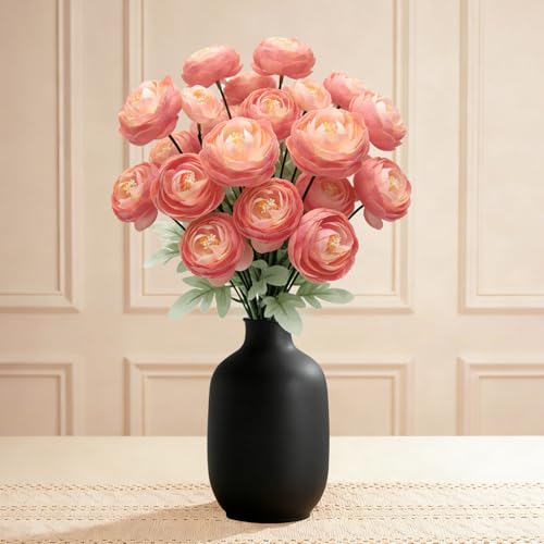 Artificial Silk Peony Fake Flowers,6PCS Artificial Faux Peonies Bulbs with 24 Silk Heads for Indoor Outdoor DIY Bouquets Wedding Centerpieces Home Decoration - color: Rose Red