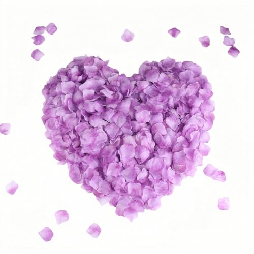 CODE FLORIST 1100 PCS Light Purple Silk Rose Petals for Valentine's Day,Romantic Night,Wedding,Proposal Anniversary Flower Decorations(Separated,Scented) - color: Light Purple, size: Separated 1100 pcs