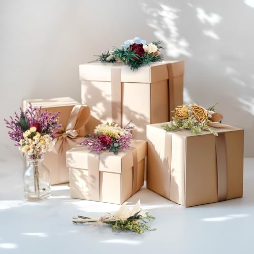 12/24 PCS Charming Dried Flowers Bouquet for Vase Various Dried Wildflowers with Stems Mini Handmade Wildflowers Natural Real Flowers Bulk Flowers Craft (Romantic Colour, 12 PCS) - color: Romantic Colour