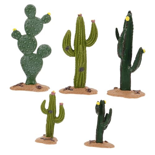 Ipetboom 5pcs Artificial Cactus Decor Faux Cactus Figurines Indoor Home Office Decoration with Realistic Texture for Living Bedroom Gift