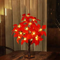 Poinsettia Tree Lamp，Rose Flower Night Light, Led Tabletop Pink Tree Lights, Lower Lamp Girls Gift for Mother’S Day, Lighted Tabletop Tree for Christmas Wedding Decor Valentine’S Day - style: Poinsettia tree