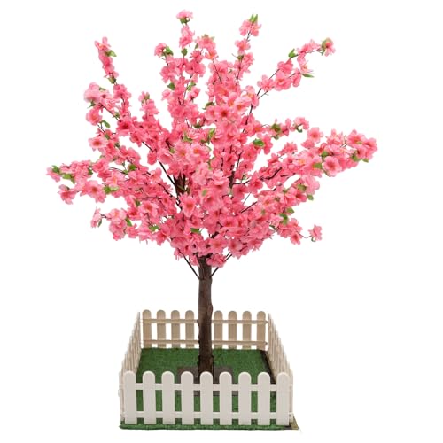 Artificial Cherry Blossom Tree for Home Decor Pink Cherry Sakura Tree Light Faux Cherry Blossom Tree for Indoor Outdoor Office Wedding Party Decor (4FT Tall/1.2M) - color: Pink, size: 4FT Tall/1.2M