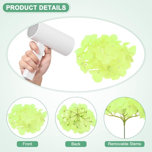 M METERXITY 66-Pack Silk Hydrangea Flowers, Artificial Flowers Heads with 66pcs Stems, Full Hydrangea Flowers for Home Decor/Wedding/Christmas/DIY/Party/Garden [Grass Green] - color: Grass Green