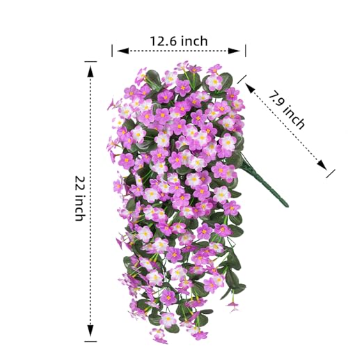 Artificial Flowers for Outdoor Decoration, 2 PCS Faux Silk Orchid Vines UV Resistant Realistic for Home Porch Balcony Planter Decor (Light Fuchsia and Fuchsia) - color: Light Fuchsia and Fuchsia 2