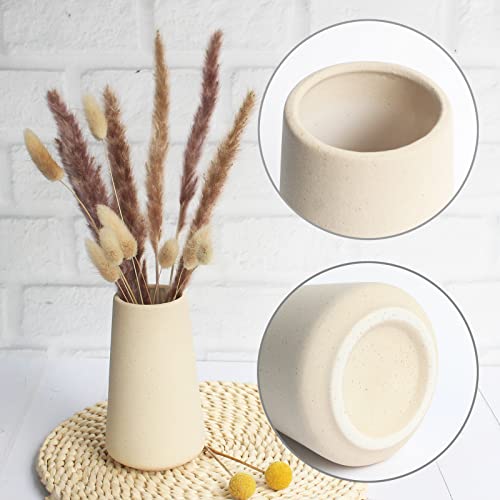 YANLING 6 Pack Light Yellow Ceramic Vase for Flowers, 6 inch Modern Vases for Pampas Grass Simple Shelf Decor, Boho Vases for Home Decor, Wedding Dinner Table Party Office - color: Style E