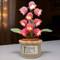 Handmade Crochet Lily of The Valley Lamp - 9 LED Night Light for Desk or Bedside, Artificial Flowers Decor, for Women Mom Valentine Birthday
