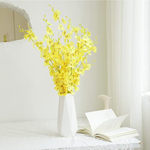 Ceramic Vase, 7.4 Inch for Pampas Calla Lily Tulip, Flower Vase Minimalism Style for Modern Table Shelf Home Decor, Fit for Housewarming, Weddings, Birthday, Christmas, Thanksgiving, New Year - color: White