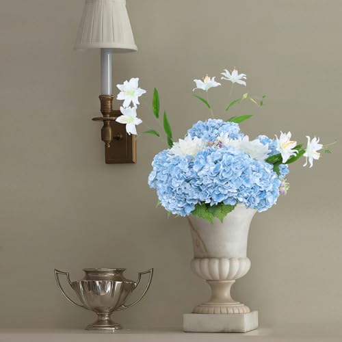 Coferset 4pcs Baby Blue Lifelike Hydrangea Artificial Flowers 22inch Real Touch Faux Hydrangea Flower Stem for Home Party Wedding Floral Filler Arrangements Ceterpieces Bouquets - color: Baby Blue, size: 4pcs