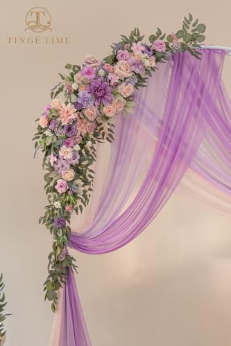 TINGE TIME Artificial Arch Flowers Kit Pack of 5, Wedding Decorations for Reception with Hanging Flowers, Wedding Arch Silk Floral Arrangements Ceremony Backdrop Bridal Shower Outdoor Party Decor - color: Violet&mistyrose