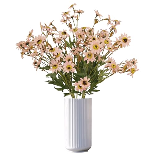 ATFL 23'' Artificial Daisy Pink,6 Bouquets Fake Daisies Flowers,Faux Daisies for Home Table Centerpieces Arrangement Decoration (6, Pink) - color: Pink