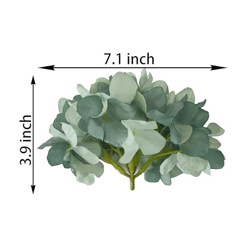 7.1''Fall Blue Hydrangea Artificial Flowers,10Pcs Artificial Silk Hydrangea Heads,81 Petals Faux Hydrangea Flowers Heads with Stems for Home Wedding Baby Shower Decor(Fall Blue) - color: Fall Blue