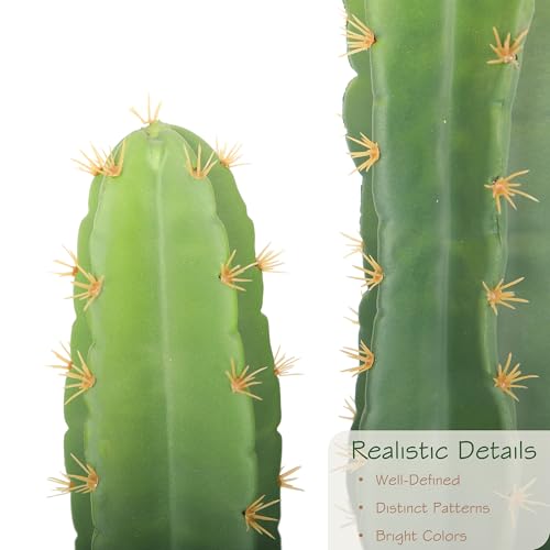 bellacat UV Resistant 5ft Large Artificial Cactus with Black Pot, 60in Realistic Faux Plants Indoor, Lifelike Fake Cactus Plant for Indoor and Outdoor Home Office Store Porch Patio Garden Decor - color: Black Basic Pot, size: 5ft