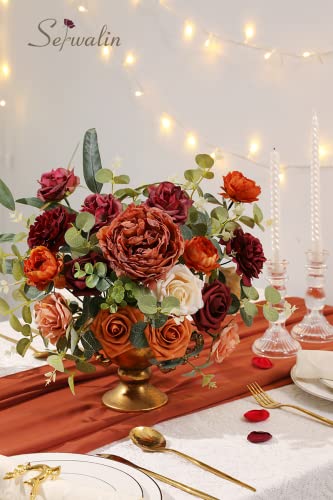 Serwalin 2PC Artificial Flowers Orange Marigold Flowers Fall Flowers Fake Wedding Flowers Cake Flowers for DIY Wedding Bouquets Bridal Shower Centerpieces Floral Arrangements Decor - color: A Chic Terracotta, size: 2 Boxes