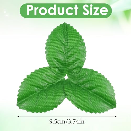 DIVINA VITAE 200 Pcs Artificial Green Leaves 3.74 inch Rose Flower Leaf Fake Green Leaves Faux Leaf for Christmas Party Decoration Bouquet Garland Wreath Wedding Decor Supplies DIY Craft