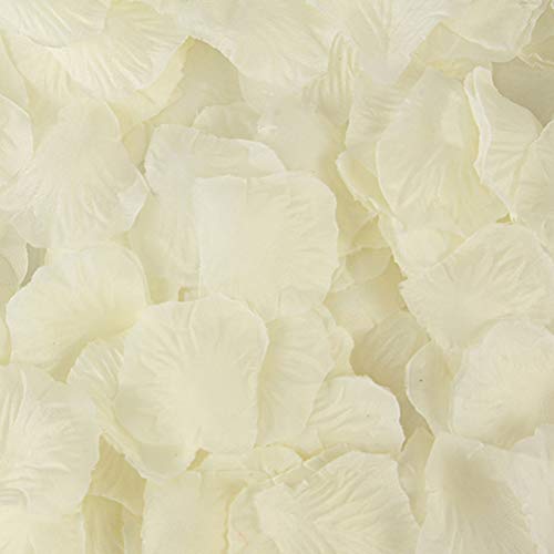 LZXD 1000 Pieces Ivory White Artificial Silk Rose Petals Flower Decoration Wedding Party Color Ivory White - color: Ivory White