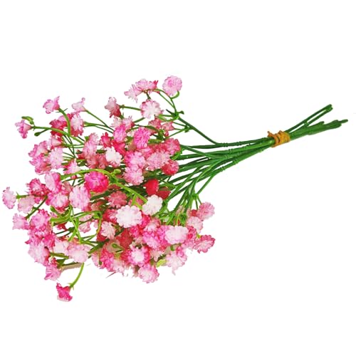 ABAJI Tiny Babys Breath Artificial Flowers Gypsophila Real Touch Flowers for Wedding Party Home Garden Decoration 12 inch in Length Small and Short - color: Light Pink, size: 6 PCS