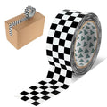 Whaline Checkered Flag Packing Tape 100 Yard Sticky Duct Gift Wrapping Tape Race Car Buffalo Plaid Waterproof Shipping Tapes for DIY Crafts Small Business Sealing Mail Boxes Supplies - style: Checkered Flag
