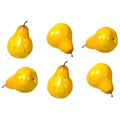Vasefill 6-Pack Artificial Bright Green Yellow Pear Plastic Pears Fruit Six Pieces Fake Pera Bartlett Rocha Anjou - color: Pear (Bright Green)