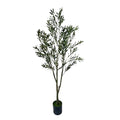 6FT Artificial Olive Tree – Lifelike Faux Olive Plant with Realistic Olive Fruits in Nursery Pot for Indoor Living Room Outdoor and Office Decor with Moss