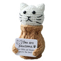 YOOJEE Positive Crochet Animals Cat – “You are Pawsome” Valentines Day Gifts for Him Her Boyfriend Girlfriend Women Teens, Emotional Support & Cheer Up Present, Teacher Appreciation, Birthday Gift - color: Cat-white-awesome