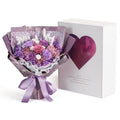 large Preserved flowers Bouquet with Real Roses,Long Lasting flower for delivery prime,Birthday for Women,Wedding,Mother’s Day,Valentine’s Day,Anniversary,Wife,Girlfriend,Christmas Gifts(Purple) - color: Purple