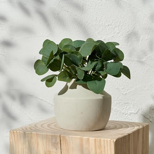SIDUCAL Ceramic Decorative Flower Vase, 5.39 inch Pottery Farmhouse Rustic Vase, Small Terracotta Vases for Home Decor, Table, Living Room, Bathroom, Shelf, Mantel Decoration, Kiln-Fired White - color: 106-kiln-fired White