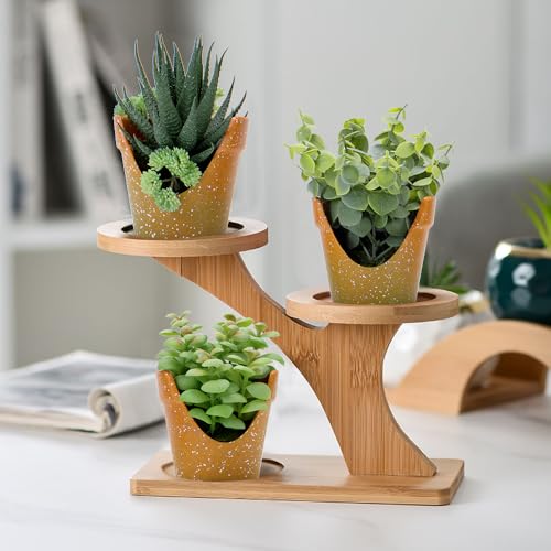 3 Pack Artificial Succulent Plants, Small Potted Fake Plants, Artificial Eucalyptus Leaf Aloe Vera Plants, for Home Decor, Farmhouse Bathroom Office Decor