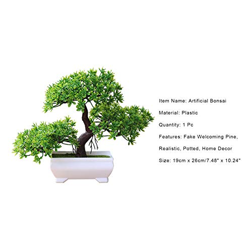Artificial Bonsai Tree,Fake Mini Tree Bonsai Tree Artificial Potted Plant Ornament Home Decor Green Faux Bonsai Plants Indoor