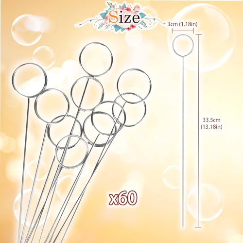60 Pcs Metal Wire Floral Picks 13 Inch Wire Place Card Holder, Metal Table Name Number Clips Picture Stand, Round Photo Memo Flower Card Holder for Wedding Party Birthday Cake (Silver Round)  - color: Silver, size: 60 Pcs-Round