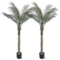 6ft Artificial Palm Tree Outdoor/Indoor, UV Resistant Faux Palm Tree with Real Bark, 72" Large Fake Silk Tree in Pot for Home, Office, Living Room, Patio, and Yard Decor - size: 6FT-S