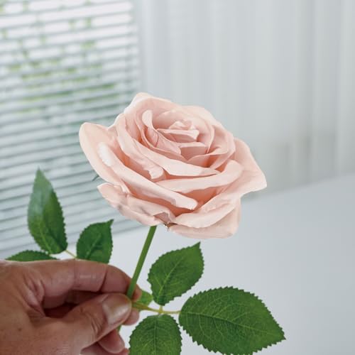 100 Pcs Artificial Roses Bulk Silk Blush Roses Pink Roses for Wedding Centerpieces Bridal Bouquet Mohter's Day Valentine's Day Home Decor - color: Blush