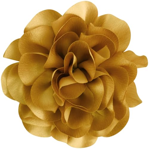 6.3” Large Flower Hair Clips for Women - Floral Hair Clip & Brooch for Dresses, Coats, Hats & Special Occasions | Brooches and Pins for Women - Decorative Wedding Gift Accessory - Gold - color: Gold