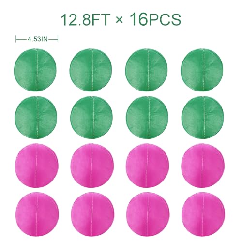 205 Ft Hot Pink and Green Party Decorations Circle Dot Backdrop Garland Tissue Paper Polka Dots Hanging Streamer for Witches Theme Birthday Baby Shower Bachelorette Wedding Engagement Party Supplies - color: Green Hot Pink