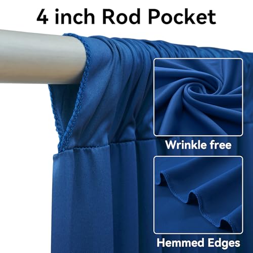 10x12 ft Royal Blue Backdrop Curtain Panels for Wedding Parties, Wrinkle Free Polyester Photo Backdrop Drapes 12 ft Long Back Drop Cloth for Birthday Photography Background Party Backdrop - color: Royal Blue, size: 5ft(W)x12ft(H)_2 Panels
