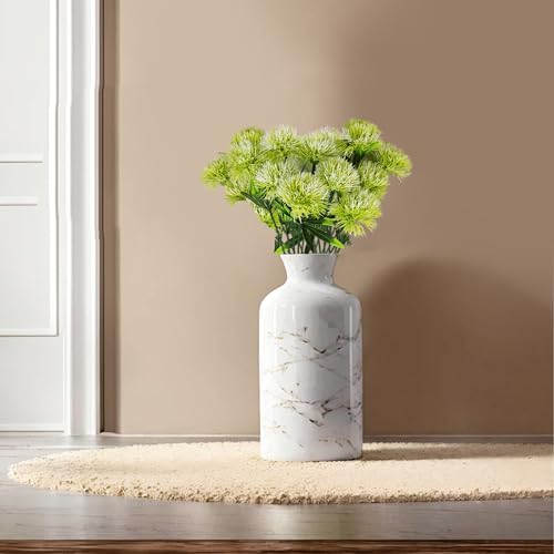 pson 10Pcs 11 Inch Artificial Dandelion Flowers, Faux Plastic Bouquets Shrubs for Home, Wedding, Garden, Party, Indoor/Outdoor Decoration(White) - color: White