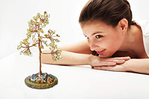 Mina Heal Healing Crystals Tree/Bonsai Tree for Home Decor, Room Decor and Office Desk, Spiritual Gifts for Energy Healing, Good Luck Gifts for Wealth & Prosperity, and Decorative Home Accessories - color: Yellow Quartz (Yellow)