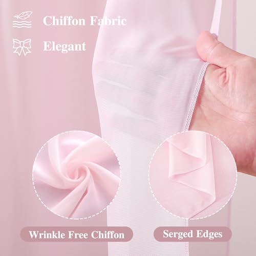 Wedding Arch Draping Fabric 2 Panels 18Ft Blush Chiffon Fabric Drapes Arbor Drapery for Wedding Ceremony Reception Swag Decorations - color: Blush, size: (2 Panels )6 Yards/36ft